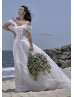 Off Shoulder Ivory Lace Tulle Stunning Wedding Dress